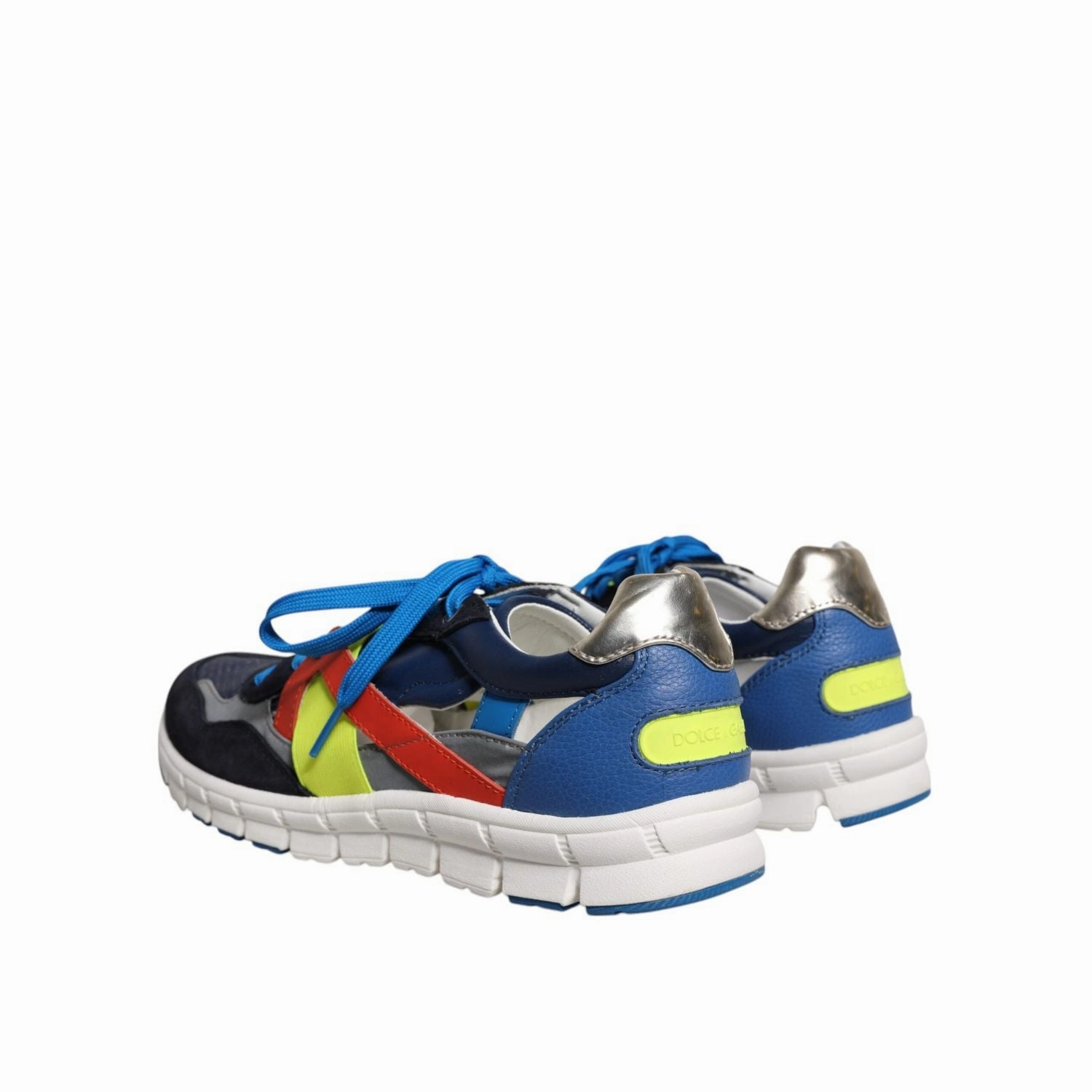 Dolce & Gabbana Multicolor Leather Suede Low Top Sneakers Shoes Famuji Sneakers