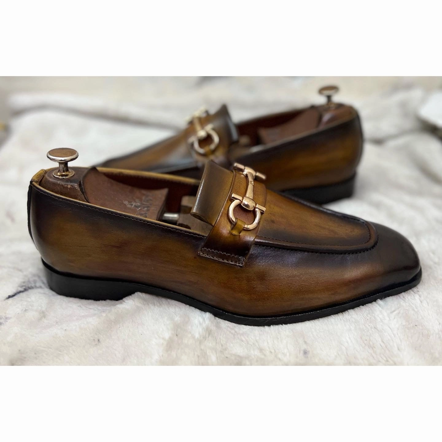 Horsebit Loafers Hand Finished Casual Leather Loafers