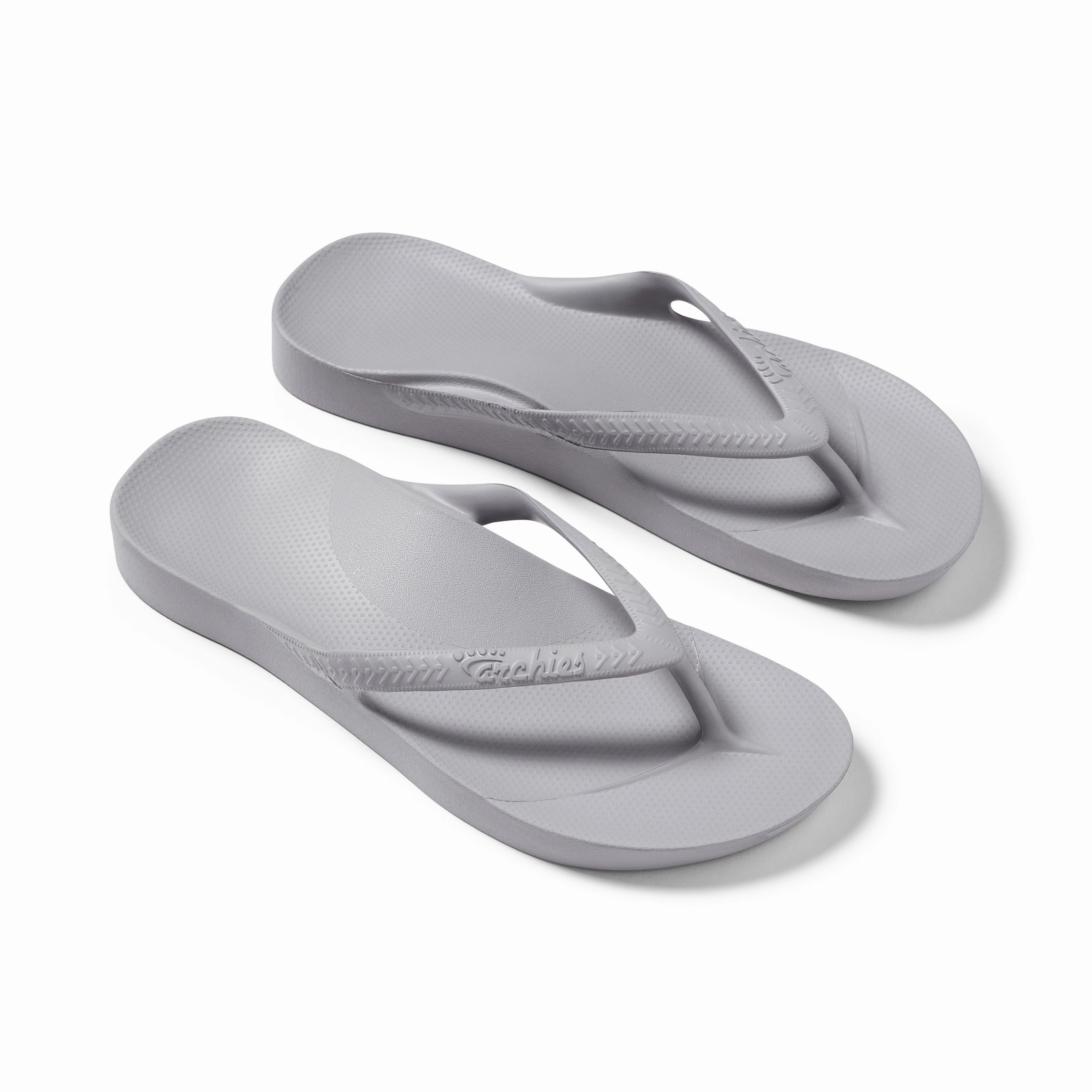 ARCH SUPPORT THONGS - Grey Flip Flop Fly Song