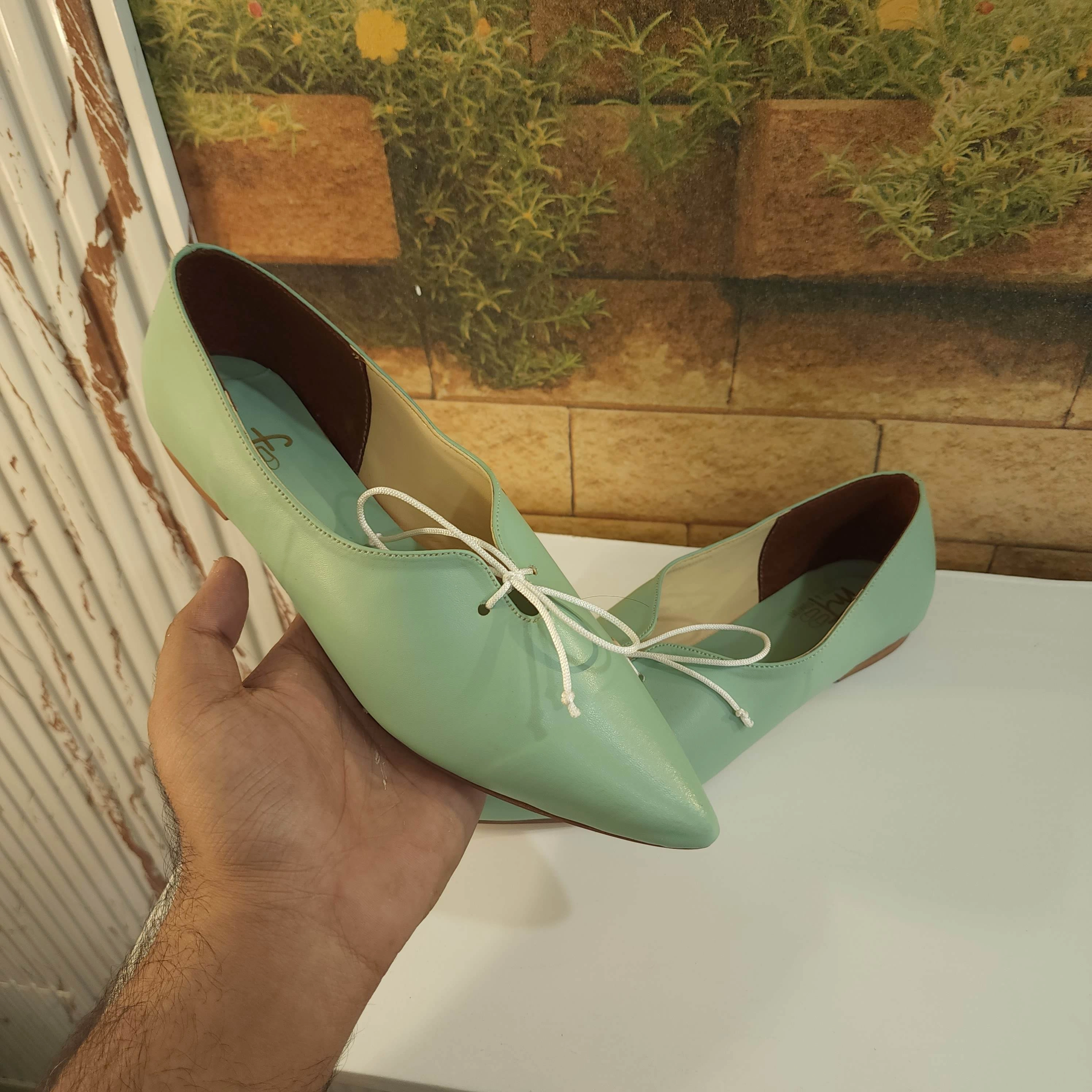 Lane Bryant Flat Shoes Green Pointed Pumps in Flat