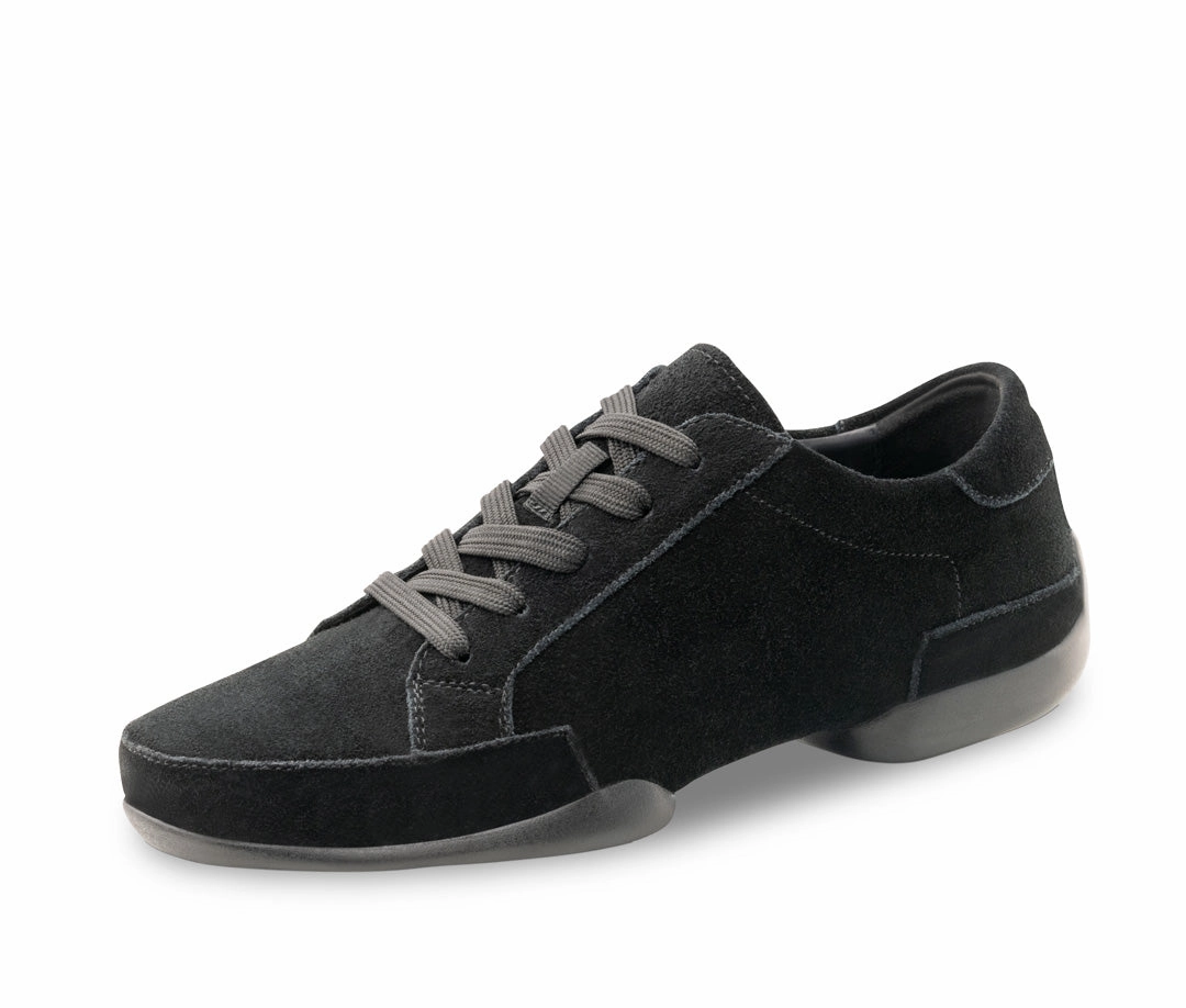 Werner Kern, 4055 Men's Sneaker, Black Goat Suede, Split-Sole, Flat Heel Good Training Shoes