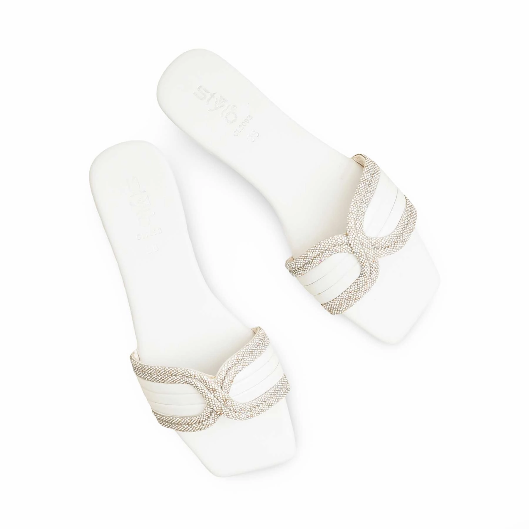 White Casual Slipper CL2093 Slippers Size 7