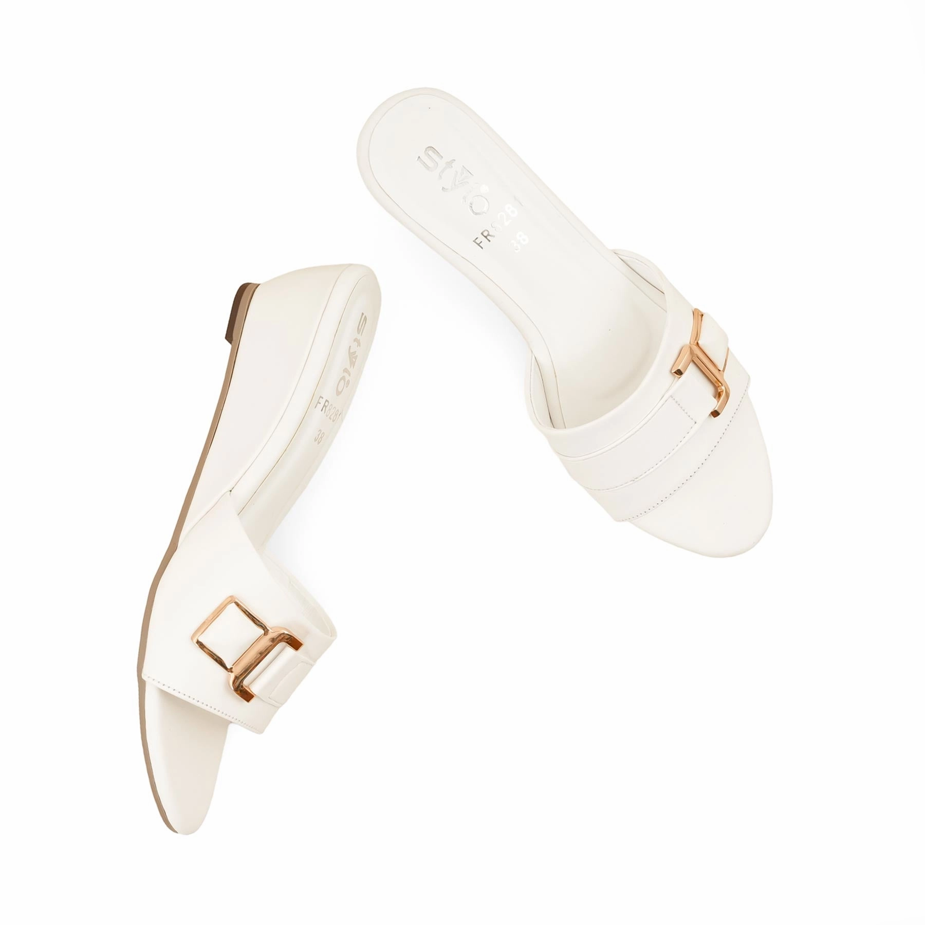 Designer Slides White Formal Slipper FR8281