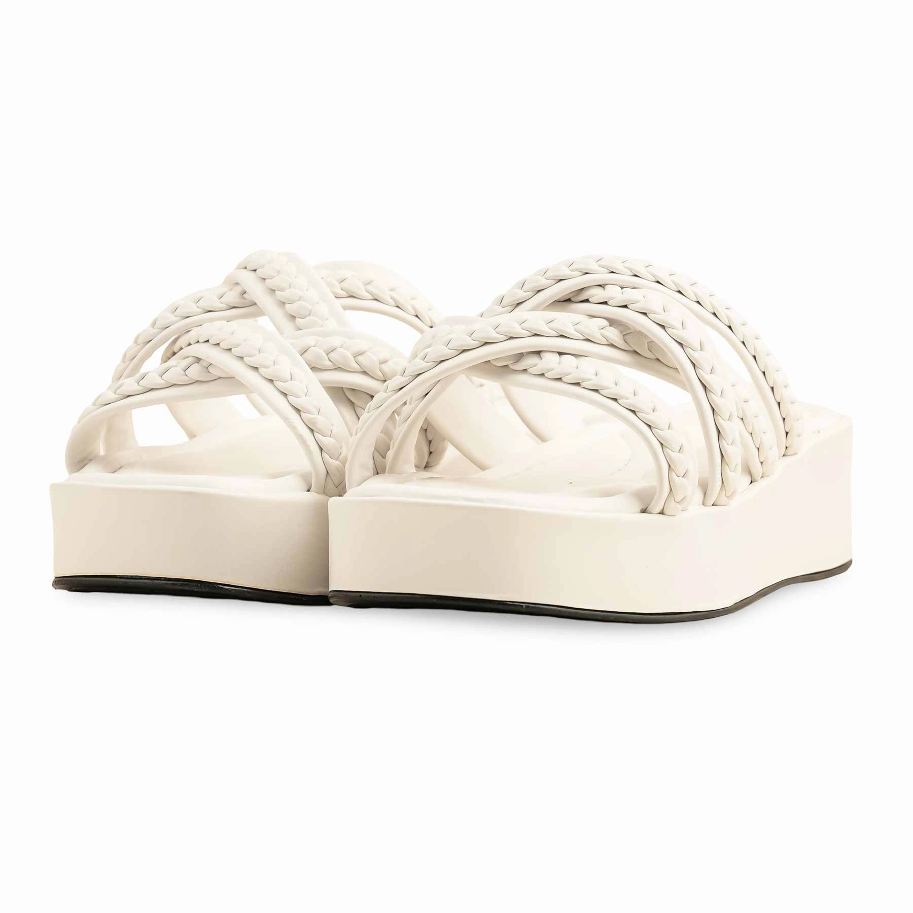 White Formal Slipper PU0475 Big And Tall Slippers