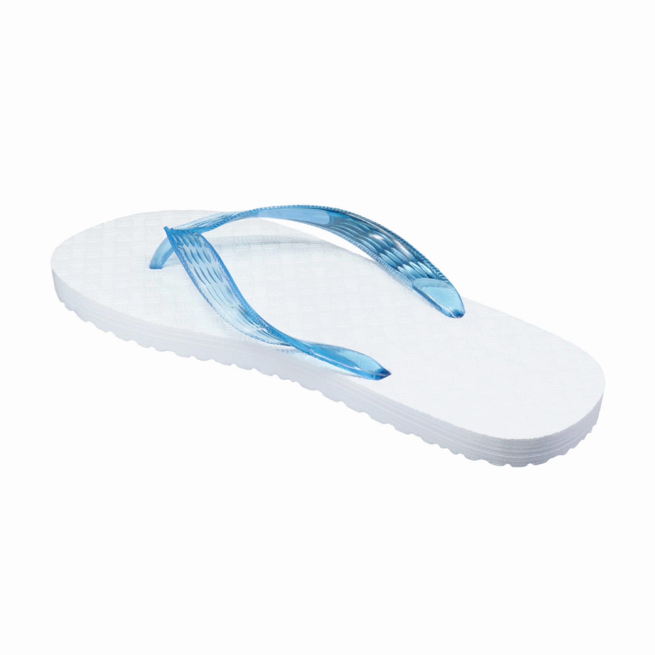 White Platform Women's Translucent Turquoise Strap Slippah Flip Flops Leather Fanning