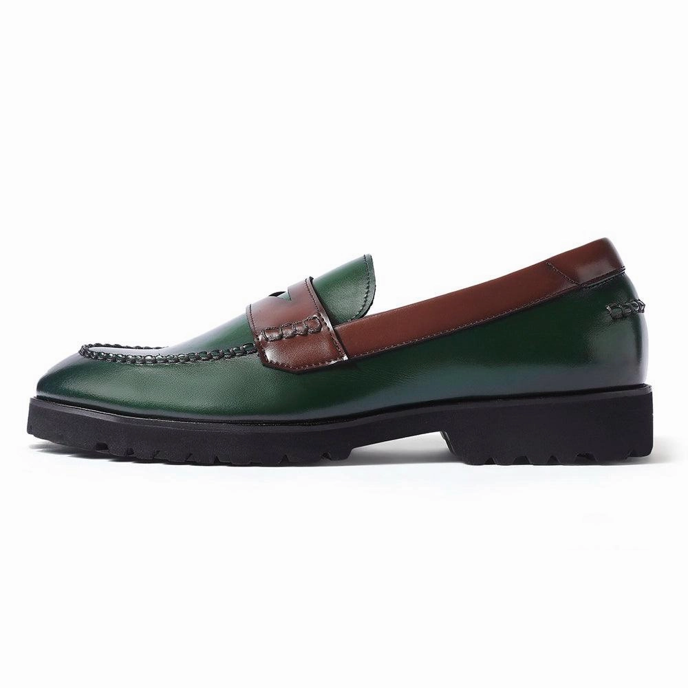 Windon Featherlite - Green Penny Chunky Loafers Sparkle Loafers