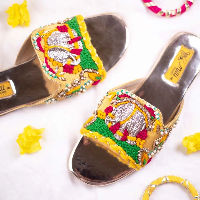 Yellow Fancy Slipper Casual Rubber Shoes