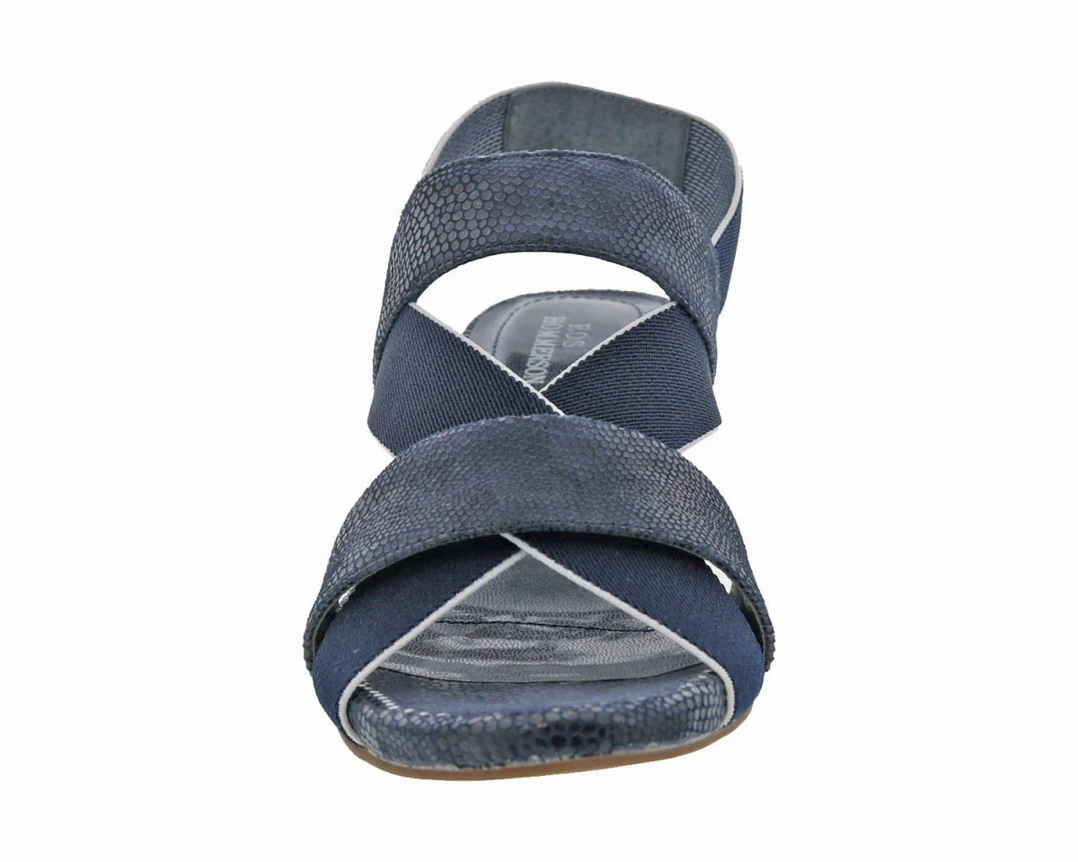 Ros Hommerson Wynona Women's Straps Sandal In Navy Stretch Fabric Sandals Flats