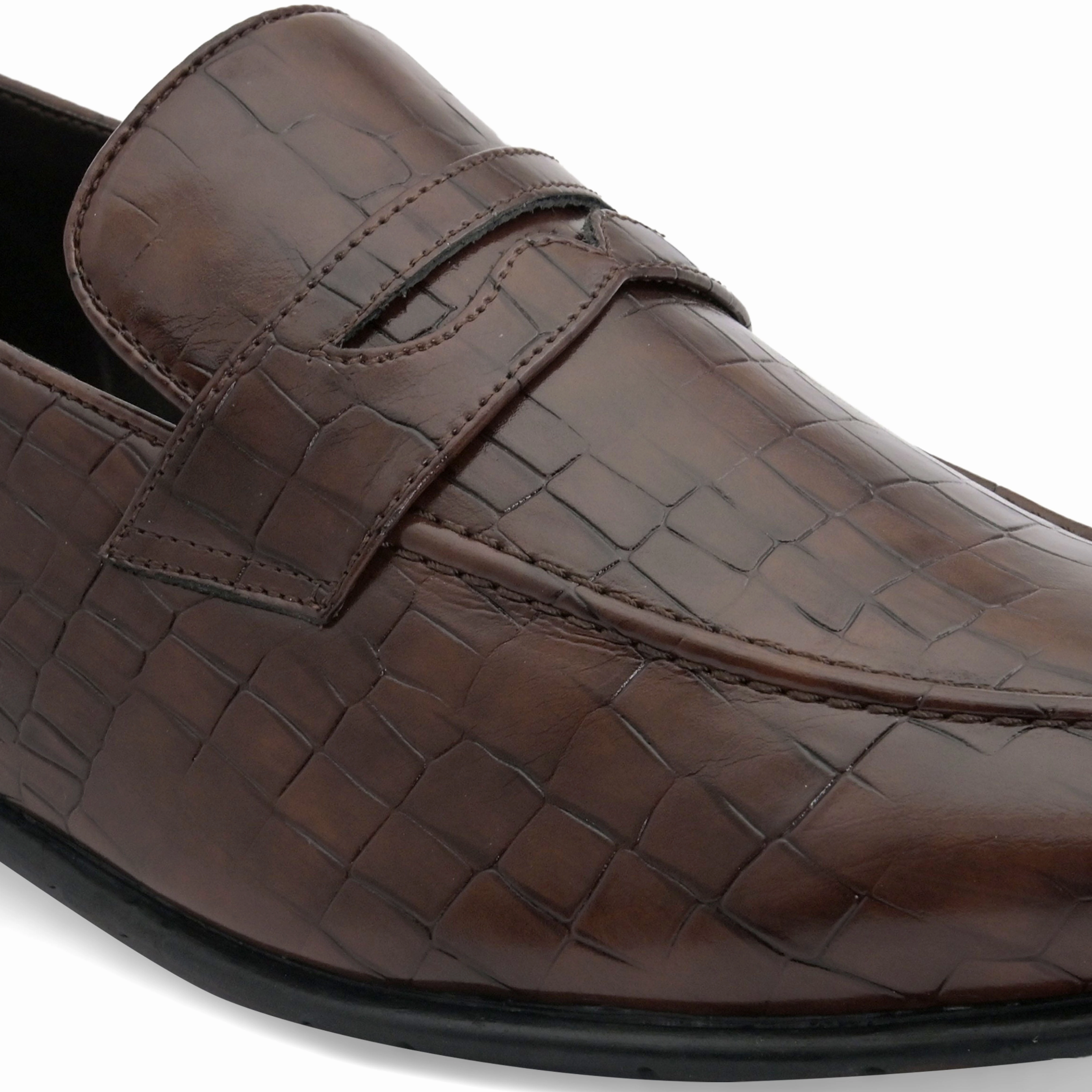 Shoes Leather Loafers Clover Brown Penny Loafers