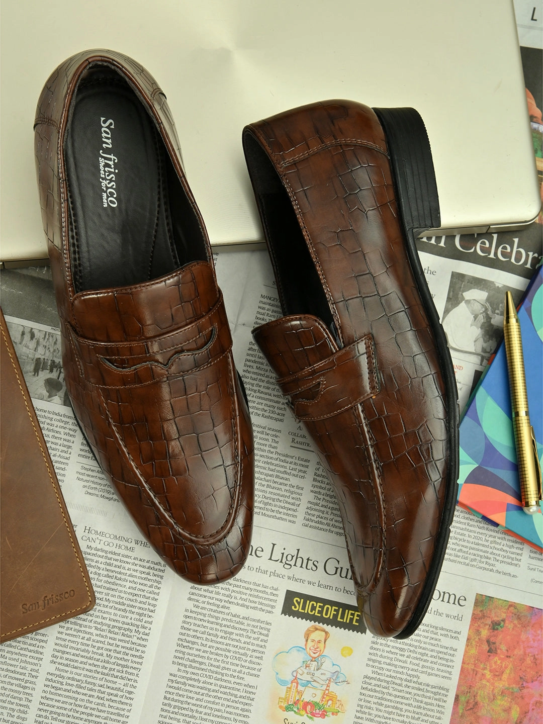 Clover Brown Penny Loafers Loafers Suit