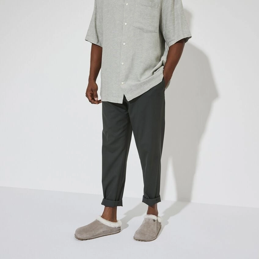 Zermatt Premium Shearling : Stone Coin Straw Slides