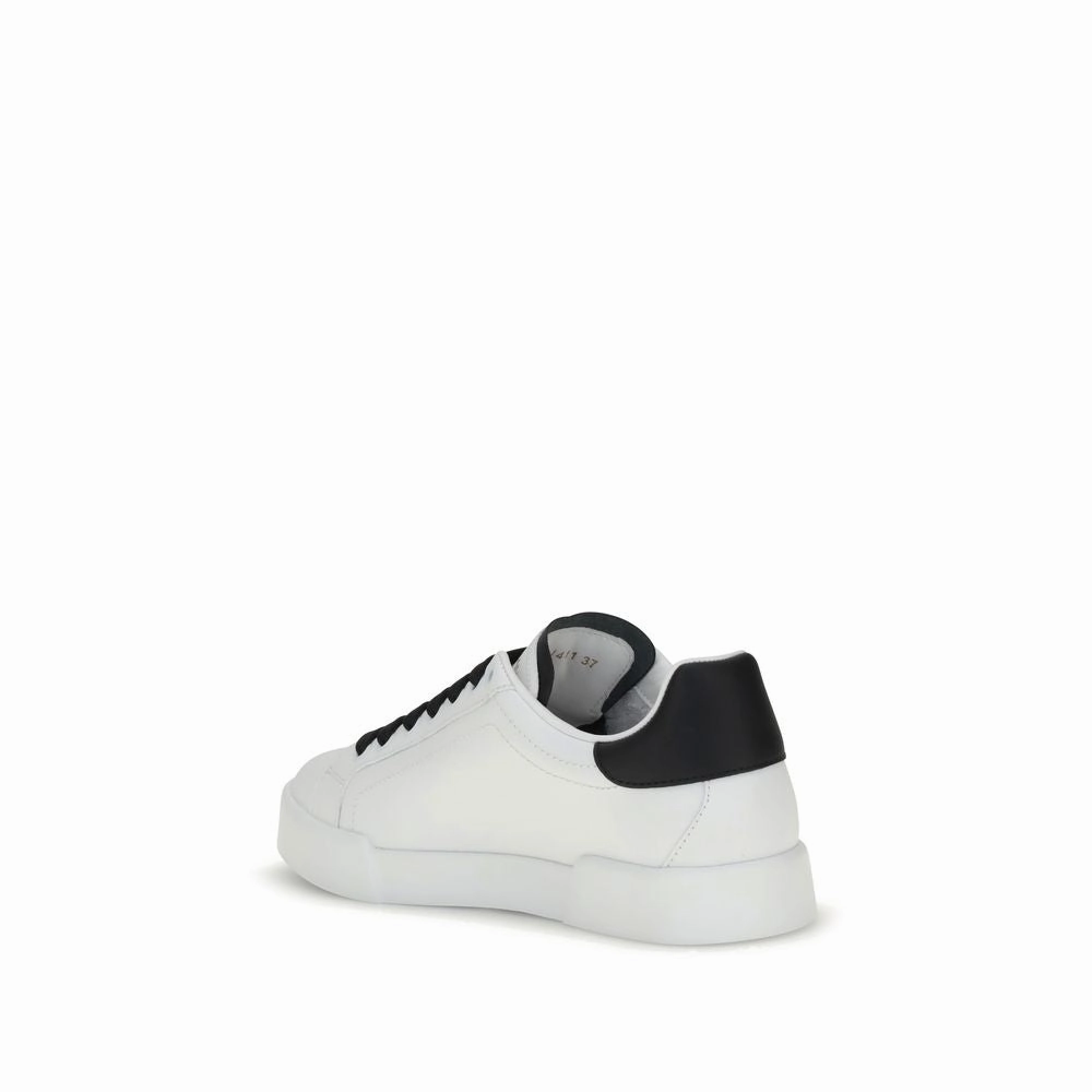 Prince Tennis Sneakers Dolce & Gabbana White Calf Leather Bos Taurus Low Top Sneakers