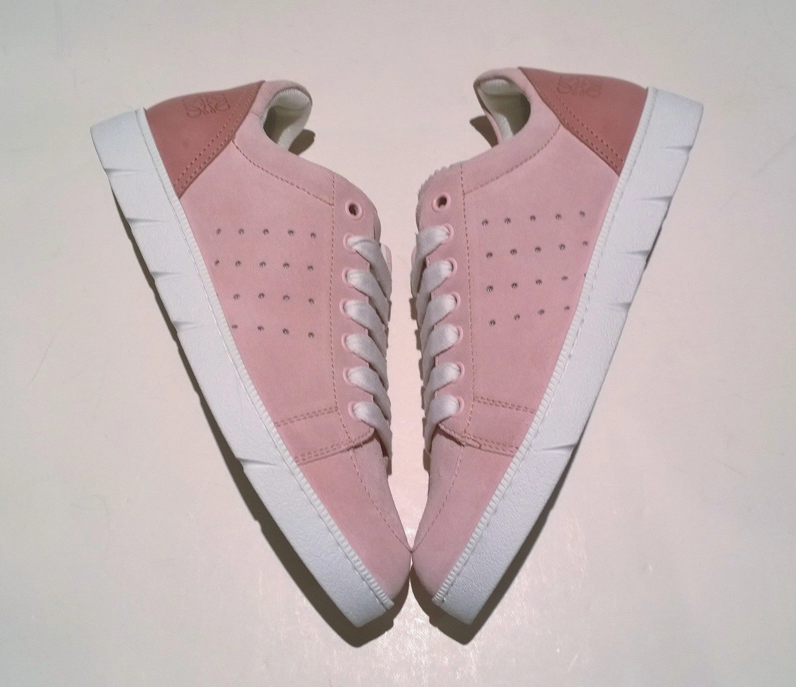 Loewe Soft Sneakers in Light Pink Suede Flat Clipless Shoes