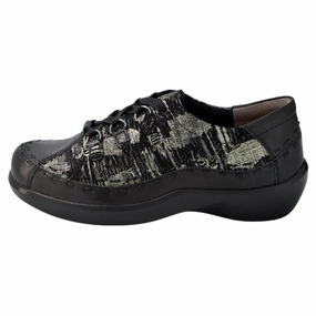 Dockers Leather Casual Fashion Sneaker Shoe Ziera Allsorts Black/Khaki Leather Shoe (Women's)